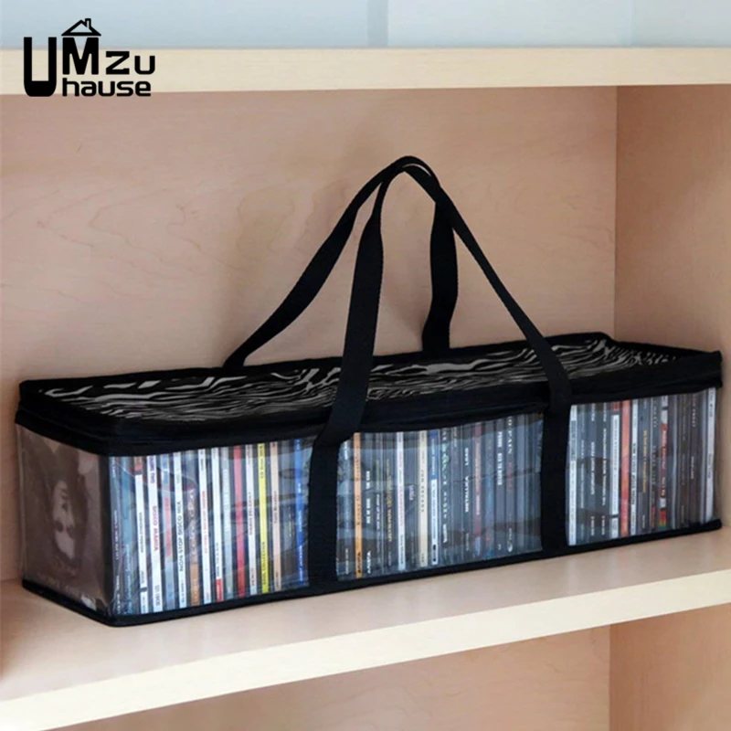 DVD CD Storage Blu-ray Discs Large Bag with Zipper Books