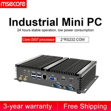 MSECORE 4TH Gen C1007U I3 i5 i7 sin ventilador Mini PC Windows 10 ordenador industrial linux Nettop barebone 2COM intel HTPC HDMI WiFi