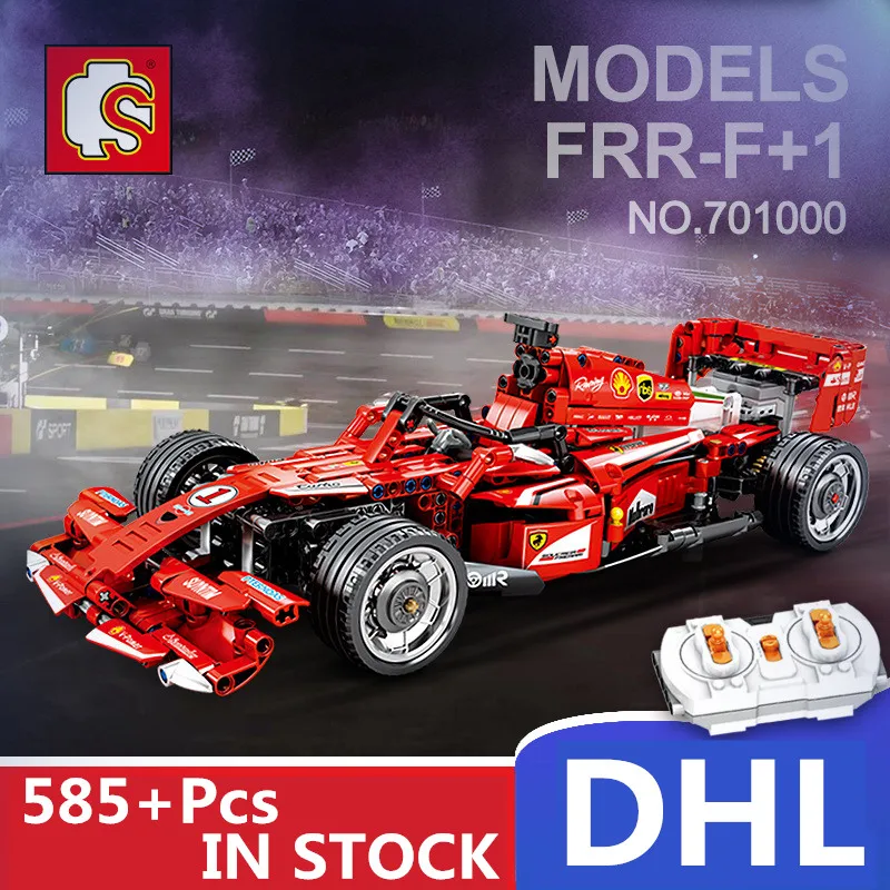 

IN Stock DHL 701000 585Pcs Technic F1 Racing Car Compatible MOC Remote Control RC Electric Speed Model Building Blocks Toy