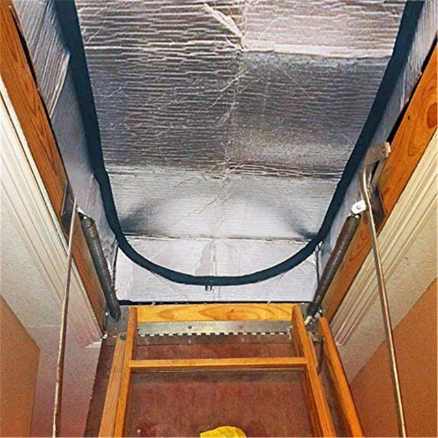 Double-Sided Aluminum Foil Door Insulator Kit Attic Stairs Insulation Cover  with Easy Zipper Access Ladder Insulation Cover - AliExpress