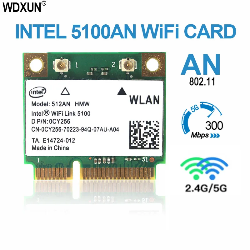 lan card Card Wifi Module Cho Intel 5100AN 512ANHMW Hafi Mini PCIe Không Dây Wifi Card Wifi Module 5100 Thẻ 2.4G/5G Dual Tần Số 300M wireless card