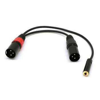 

Cable Adapter Female To Dual Xlr Male 3.5mm Stereo Output Rubber Jacket Professional Stable Accessories Durable Flexible Copper