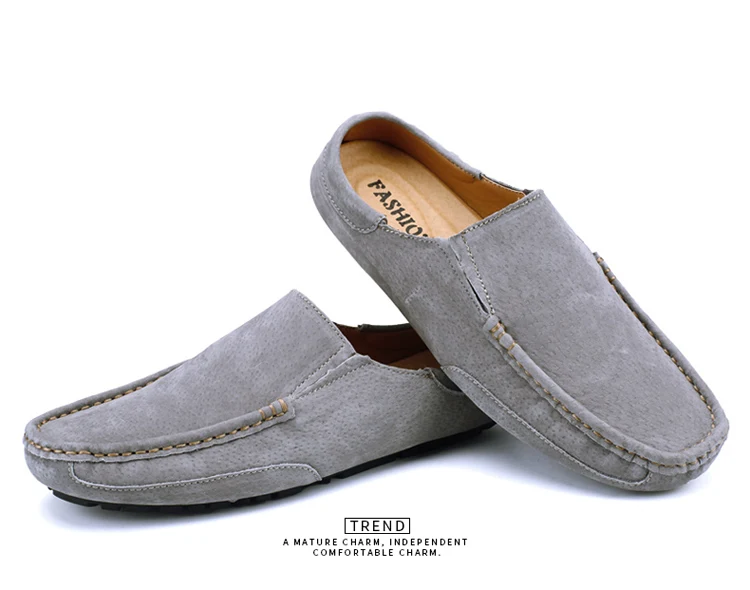 Man Summer Fashion Pig Skin Casual Half Shoe Male Breathable Soft Backless Half Loafers Hombre Open Back Leather Comfy Mocassins