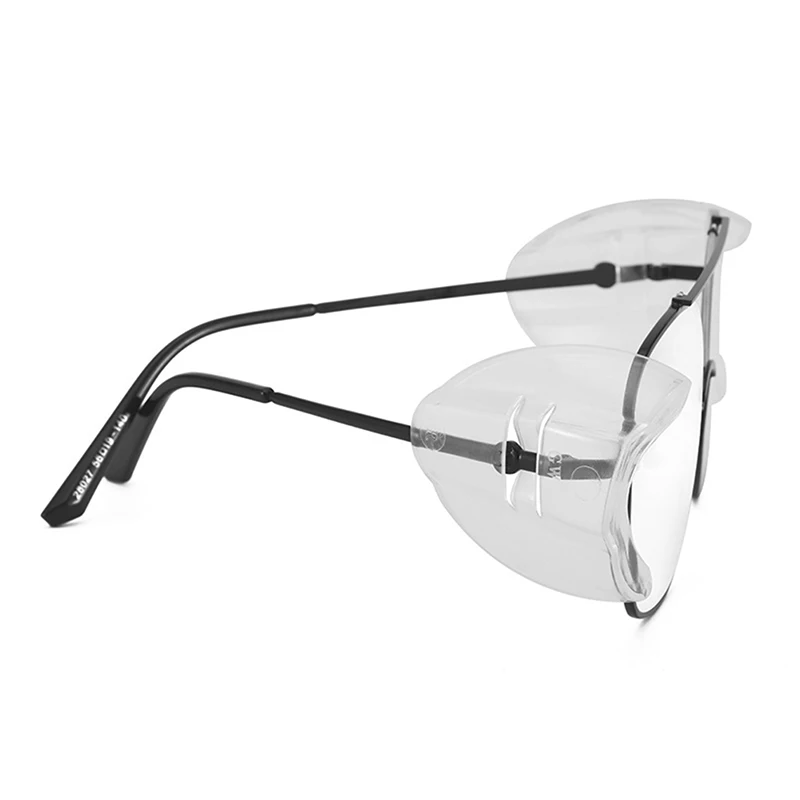 2pcs clear universal flexible side shields safety glasses goggles eye protectJ7 