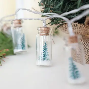 

Mini Christmas Tree String Light Glass Bottle Pedan for Christmas New Year 28TC