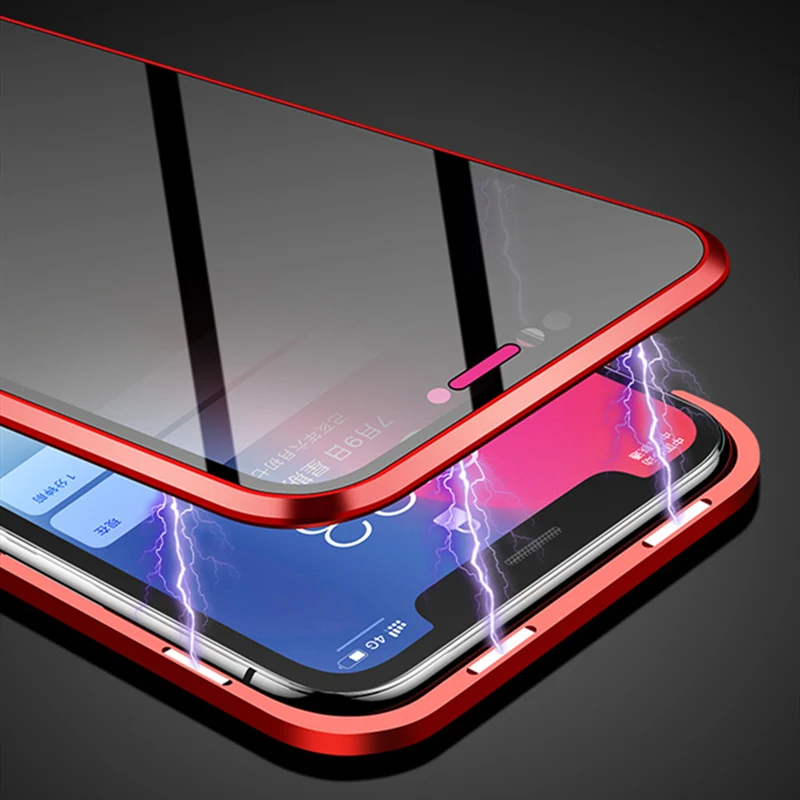 NOHON чехол для iPhone XR Xs Max X 8 7 Plus, Магнитный защитный чехол из закаленной пленки для Apple iPhone 8plus 7plus