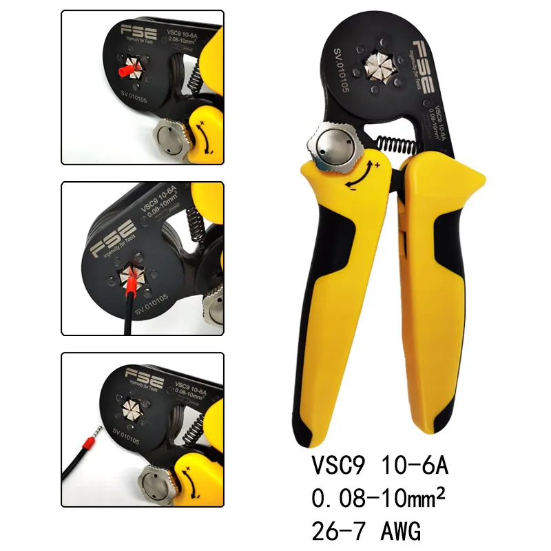 Adjustable Precise Crimp Pliers VSC9-16-4A 0.08-16mm2 23-5AWG Tube Bootlace Terminal Crimping Hand Tool | Инструменты