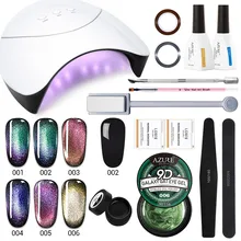 Azure beauty, 17 шт./лот, 36 Вт, инструменты для ламп для ногтей, набор, замочить от Галактики, магнитный светодиодный Гель-лак для нейл-арта, черный лак, хамелеон, гель-набор