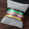 Gold color Stainless Steel Bangles Positive Inspirational Bracelet Engraved Quotes Mantra Bracelet & Cuff Bangle for Women ► Photo 2/6