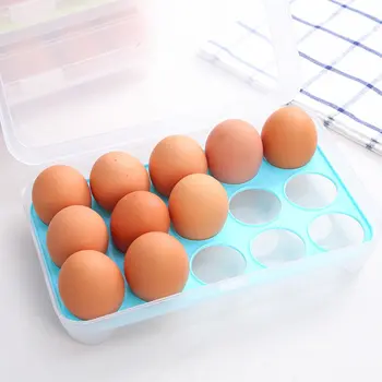

15 Grid Cells Eggs Container Storage Kitchen Refrigerator Fresh Box Storage Case Multifunctional Crisper Food Container