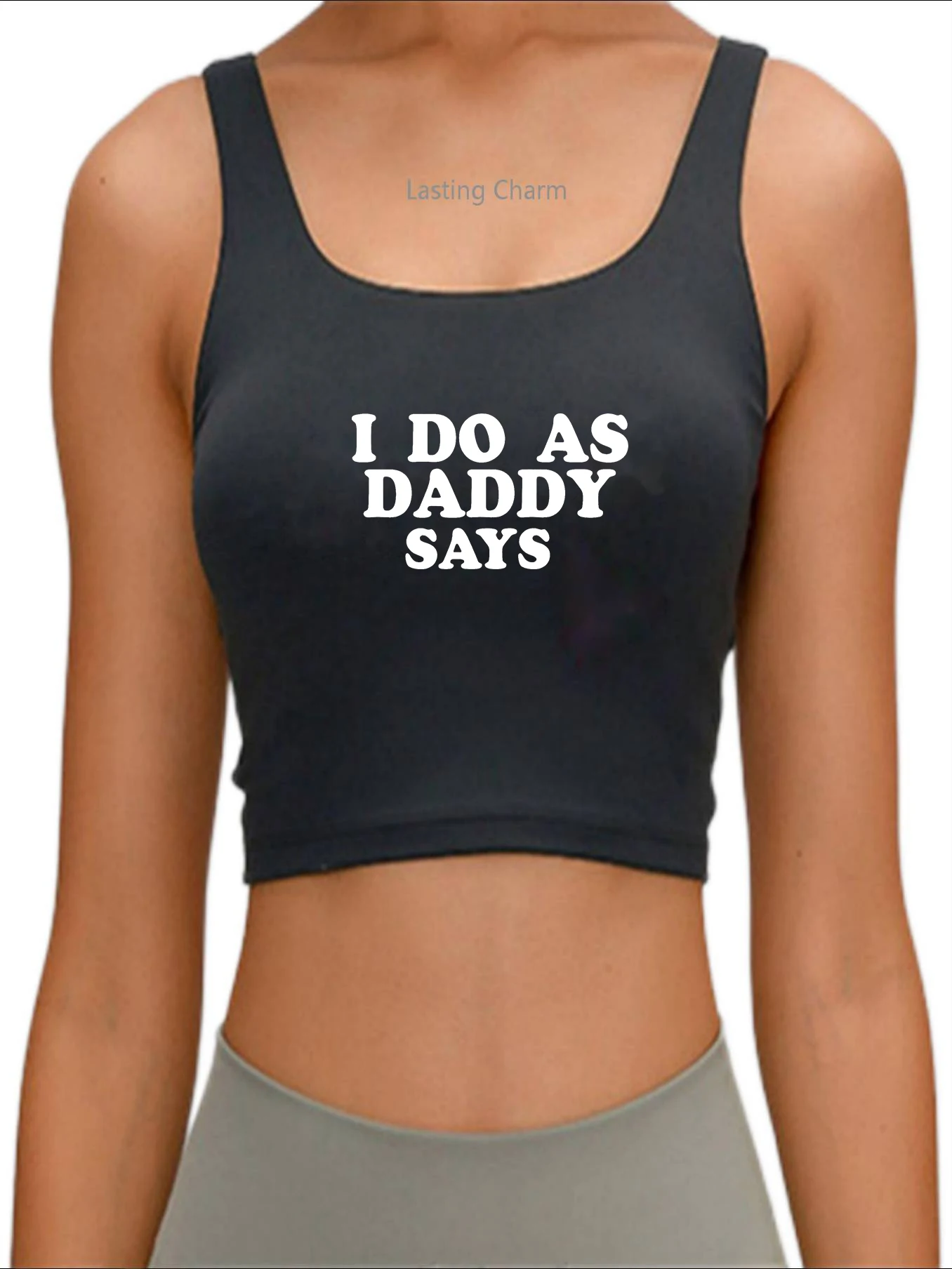 I Do As Daddy Says Women's Crop Top Property Of Daddy women's Fun Flirty Camisole Slim fit tank top