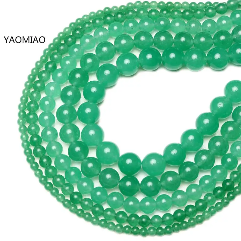 

Natural Jades Stone Beads Green Chalcedony Round Beads for DIY Bracelet Jewelry Making 15" Strand 4/6/8/10/12mm