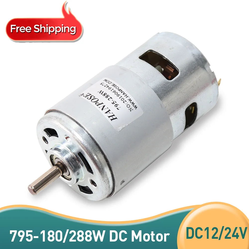 

DC motor Durable 795 180W 288W Brush Motor Double Ball Bearing Large Torque High Power Low Noise Electronic Component Motor