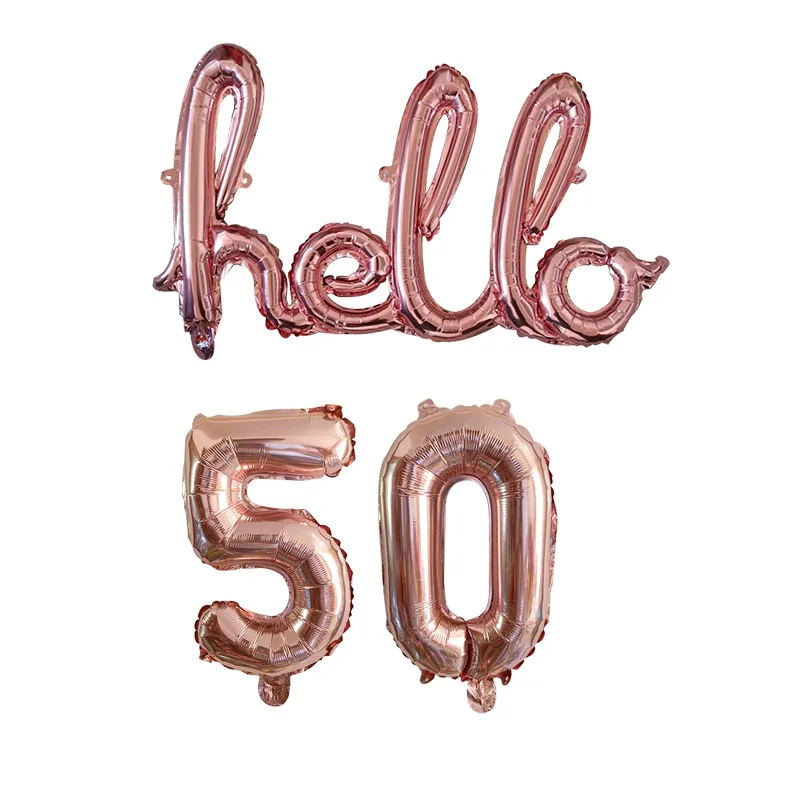 Rose Gold Hello 30 Baby Balloons Baby Shower 10/13/15/21/25th 30th Birthday Party Decor 21 30 number Balls Inflatable Air Globos 5