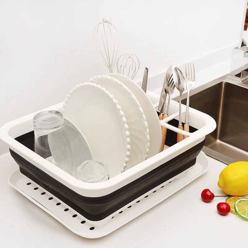 Силиконовая складная подставка для посуды кухонная стойка для посуды сушилка для посуды тарелка Портативная Сушилка Полка для дома столовая посуда