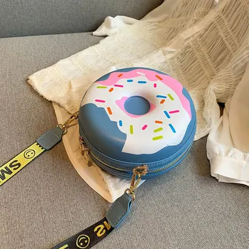 

Cute Mini-donut Design Women Shoulder Bags Fashion Wild Strap Handbags Ladies Round Crossbody Messenger Bag Bolsa 2019 Summer