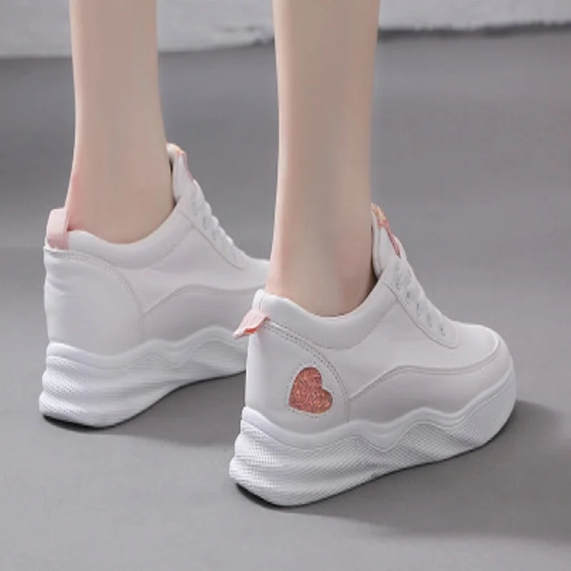 summer white shoes female high version new tie with platform casual fashion wild shoes