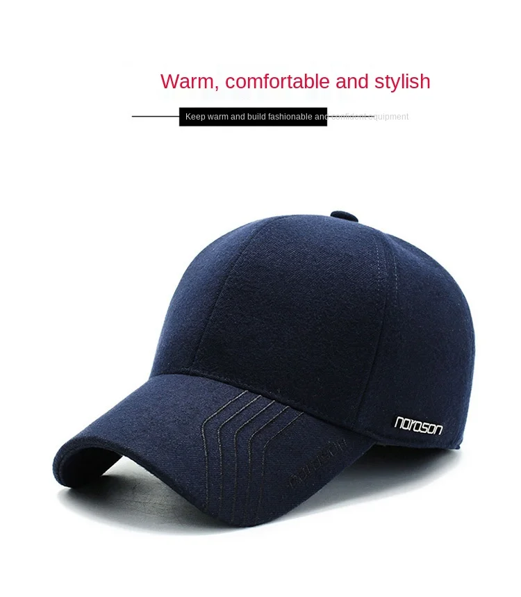 Men's Hat Autumn and Winter Wool Tweed Baseball Cap with Earflap Ear Protection Thickened Warm Fashion Dad Hat Trucker Cap 2021 Men's Hat Autumn and Winter Wool Tweed Baseball Cap with Earflap Ear Protection Thickened Warm Fashion Dad Hat Trucker Cap 2021
