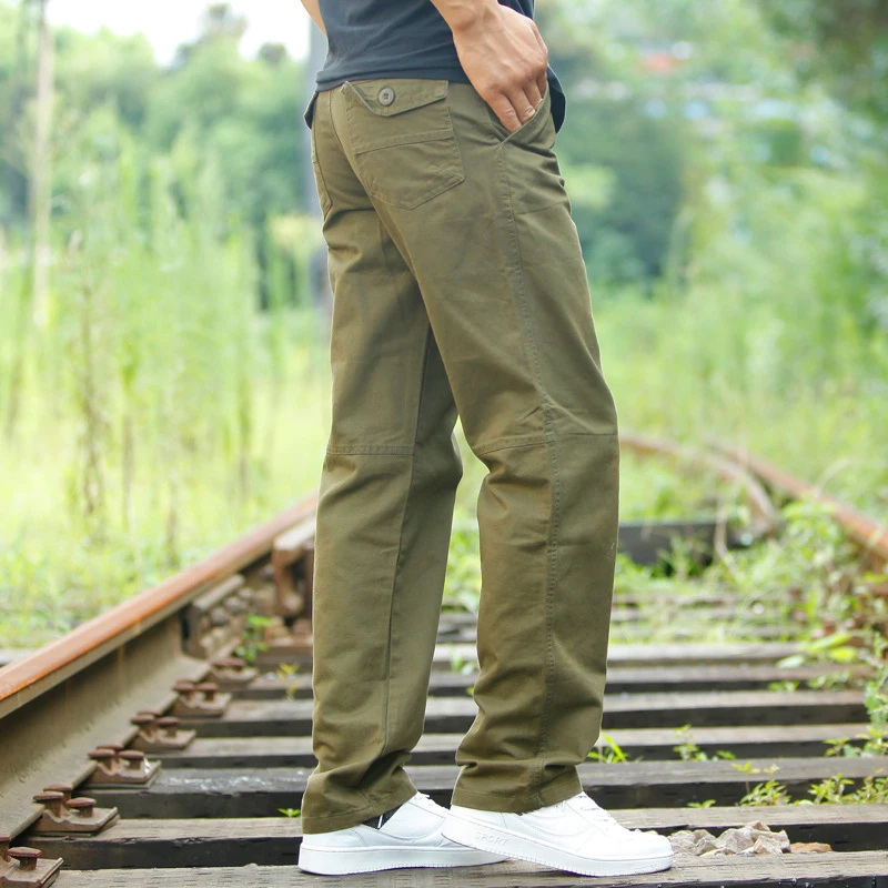 

Men's Cotton Cargo Pants Spring Autumn Military Trousers Male Big Size Straight Joggers Pants Casual Streetwear Workwear Overall