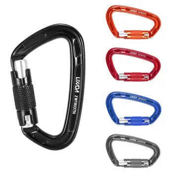 

Lixada 24KN High Duty Screwgate Carabiner Twist Locking Carabiner Rappelling Hammocks Backpacking Carabiner