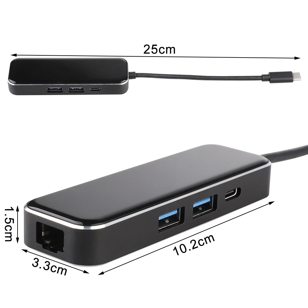 USB Type C HUB to PD RJ 45 Multi USB 3.0 Power Adapter Black Computer Peripherals USB Hub for MacBook Samsung