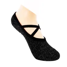 Женские спортивные носки, нескользящие носки с серебряной нитью, эпоксидные носки для балета, йоги, женские носки для танцев, балета и йоги, нейлон, NY003