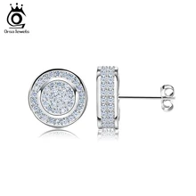 Orsa Jewels Classic Silver Цвет серьгу проложили AAA австрийской кубического циркония для вечеринки модные женские туфли Для мужчин Jewelry oe130