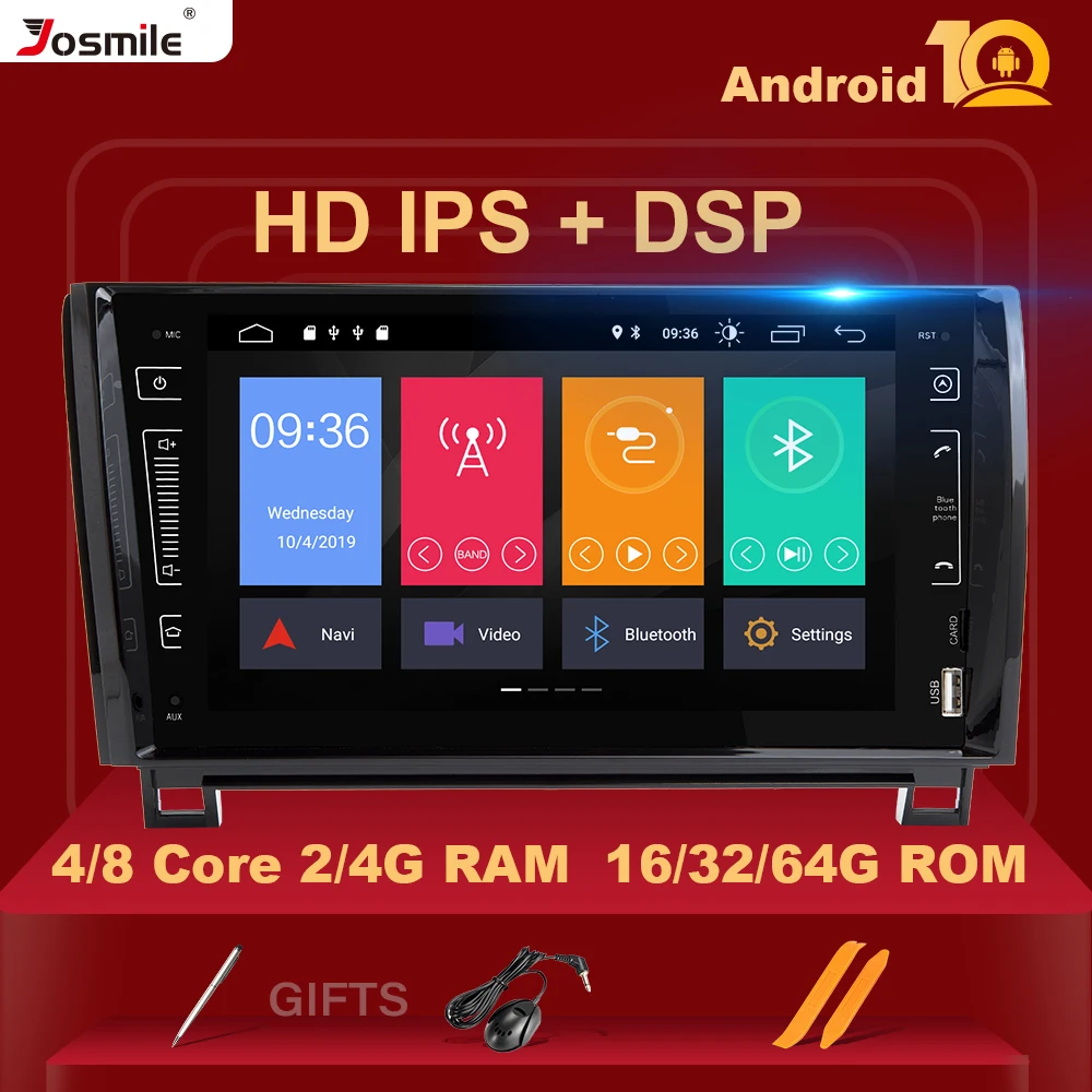 Автомобильный мультимедийный плеер DSP 4 ГБ 2 Din Android 10 для Toyota Tundra Sequoia 2007 2008 2009 2010
