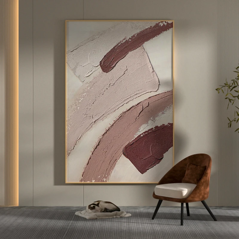 

Hand Painted Abstract Painting On Canvas Large Wall Art Modern Art Home Decor Minimalist Art Textured Painting Brown Painting