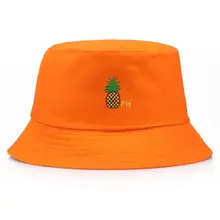Оранжевая Панама с ананасом, унисекс, Bob Fruit, шапка s, хип-хоп, Gorros, мужская, wo, летняя Панама, кепка, Пляжная, для рыбалки, boonie, шляпа