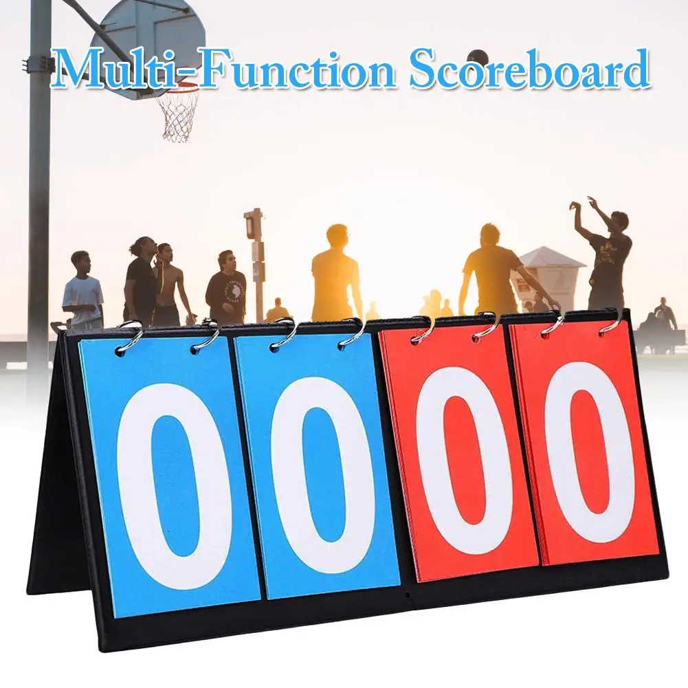 4 Digit Scoreboard Sports Competition Scoreboard for Table Tennis Basketball Badminton Football Volleyball Score Board 1set plastic children tennis badminton toys outdoor indoor sports leisure toys tennis rackets parent child toys kids gifts