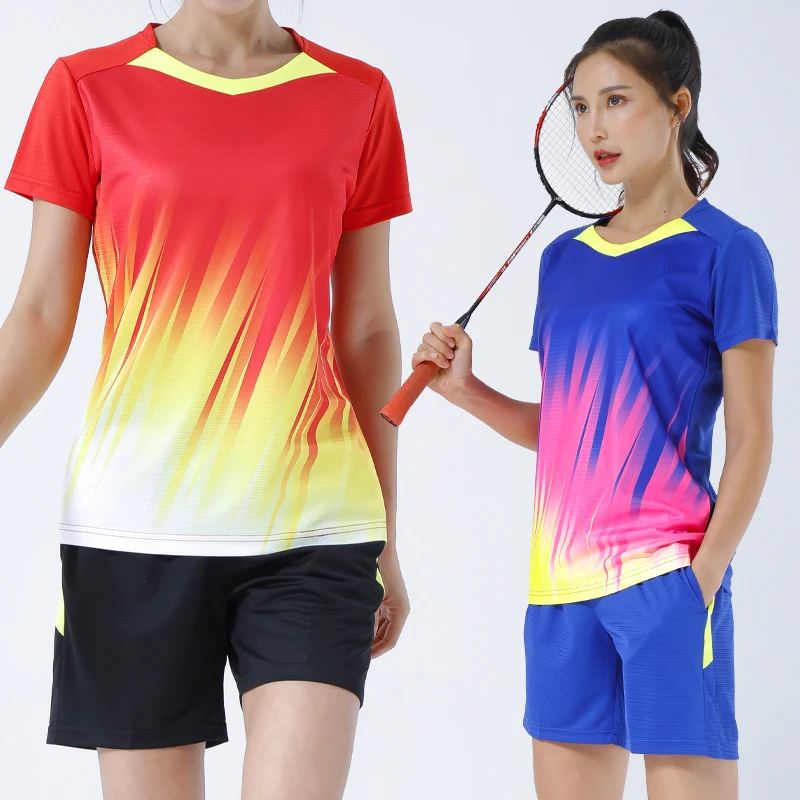 Badminton Shirt Shorts Team Sportswear Uniforms Women Running Training 2pcs Fitness Exercise Breathable Table Tennis Sets