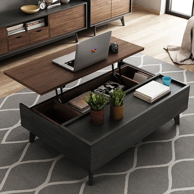 Mesa de Centro elevable con Mecanismo de bisagra para Muebles.