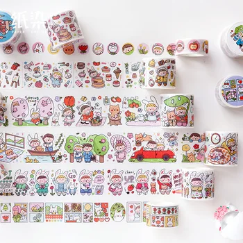 

1 Roll Kawaii Washi Tape Cute Cartoon Four Seasons Scene Pattern Masking Tape Diary Journal Decorative Paper Washi Tape
