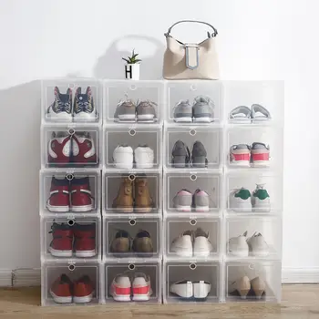 

1PC Large Size Home Transparent Foldable Drawer Storage Box Dust-Proof Shoes Box Home Storage Shoe Box Storage Organizer