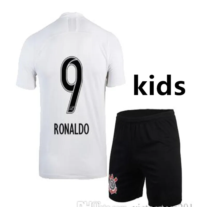 Corinthian Ronaldo Inspired Домашний Детский комплект, футбольные майки JONATHAS JADSON 19 20 CASSIO Camisas, Детский комплект, футбольная рубашка - Цвет: kids