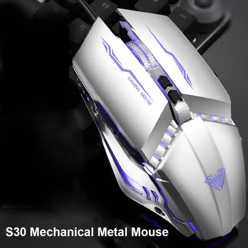 S30 Механическая Металлическая USB Проводная мышь 3200 dpi светодиодный светильник игровая мышь геймер программируемые 3D кнопки макро Мыши для ПК ноутбука