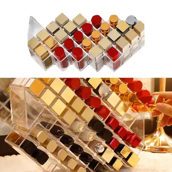

Desktop Lipstick Storage Box Acrylic Lipstick Box Dressing Finishing Storage Brush Box Rack Table Transparent V6R2