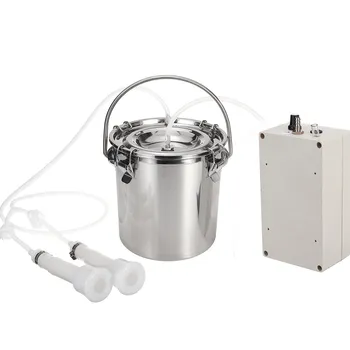 

5L Milking Machine For Cow/Goat/Sheep Automatic Stop Electric Milking Suction Machine Vacuum Impulse Pump Stainless Steel Milker