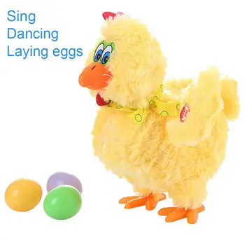 

Easter Gifts 30cm Cartoon Raw Chicken Hens Will Lay Eggs Electric Pet Dolls For Children Gift Home Decoration