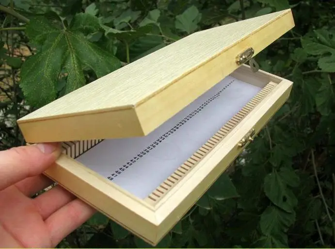 Srutueo Wooden Slide Storage Box, Holds 50 Slides, Microscope Slide Box Easy Install Easy To Use