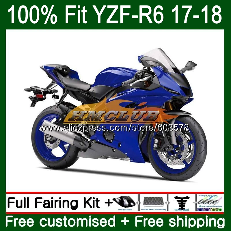 Инъекций для YAMAHA YZF600 YZF R6 123CL. 29 YZF 600 R 6 YZF-600 YZF-R6 YZFR6, 17, 18, 19, OEM обтекатели, цвет: синий - Цвет: No. 1