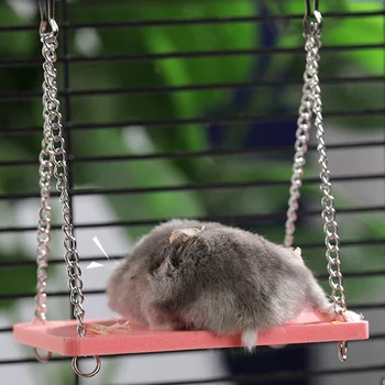 

Cute Parrot Hamster Small Swing Fun Toy For Pet Hamster Mouse Gerbil Rat Small Parrot Bird Hamster Accessories Littlest Pet Toy