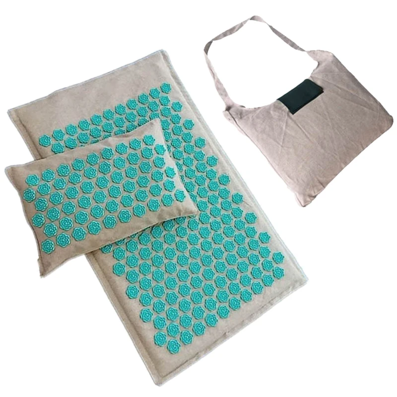 Back Massager Mat Pillow Set Acupressure Mats Yoga Mat Relieve Back