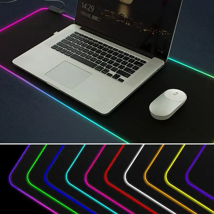 Светодиодный клавиатура с подсветкой коврик RGB коврик для мыши утолщенный 5 в квадратный 3 мм около 0,75 Вт черный красочный свет