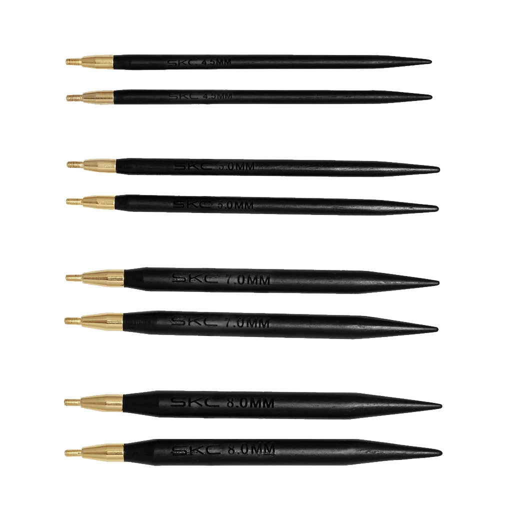 2Pcs/set Interchangeable Knitting Needle Tips Wood Interchangeable Needle Tips
