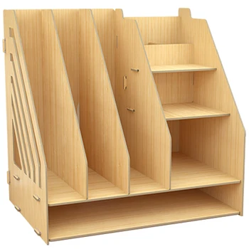 

Home Deco Storage Book Shelf Wooden Child Book Rack Household Desktop Bookcase Multi-Grid Simple Modern Table Organizer Locker