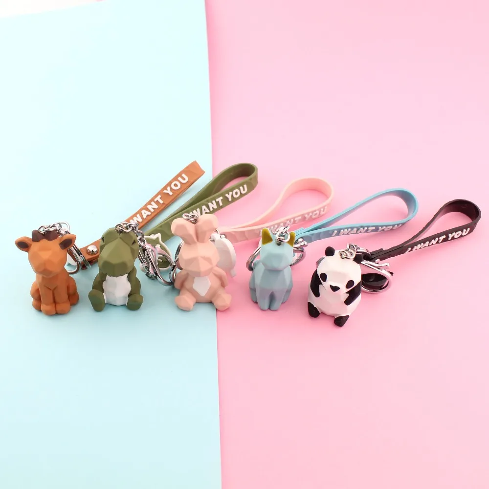 Lovely-Animal-Dinosaur-Rabbit-Panda-Deer-Keychain-Keyring-For-Women-Jewelry-Cute-Silicone-Doll-Key-Holder (1)