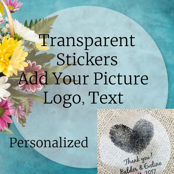 Stickers-Transparent 100 шт, персонализированные, свадебные наклейки, сувениры наклейки на ящики, день рождения, логотип, фото, бирки, на заказ, Крафт, прозрачный/прозрачный - Цвет: Stickers-Transparent