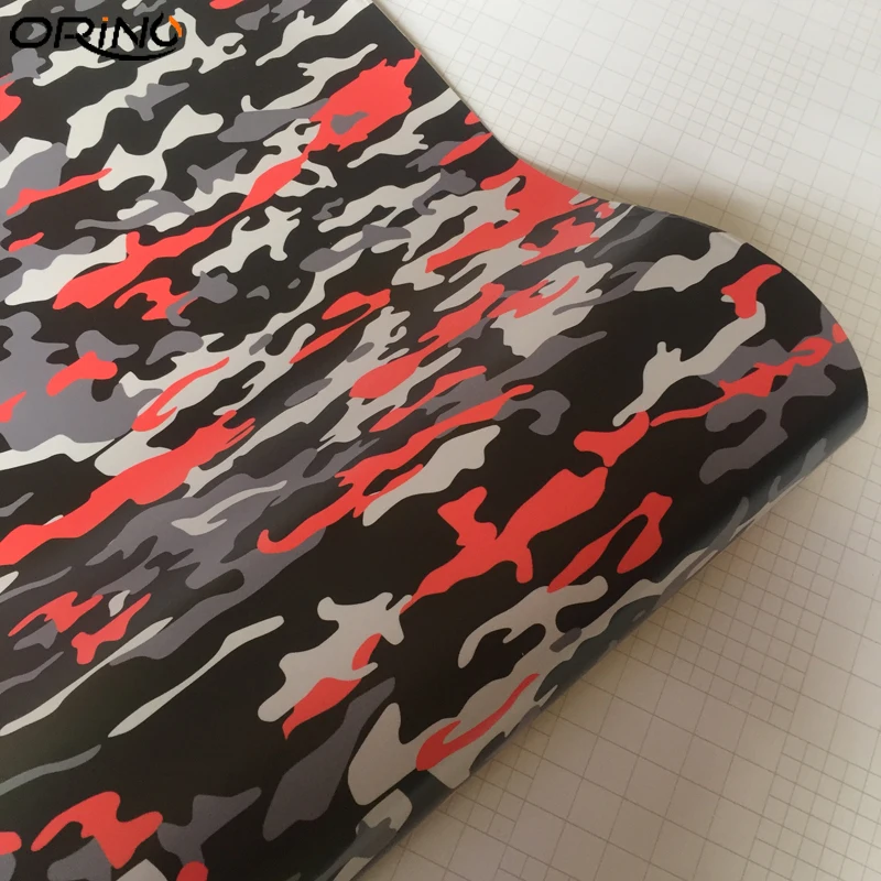 Black Grey Red Camouflage Vinyl Film Sticker-1